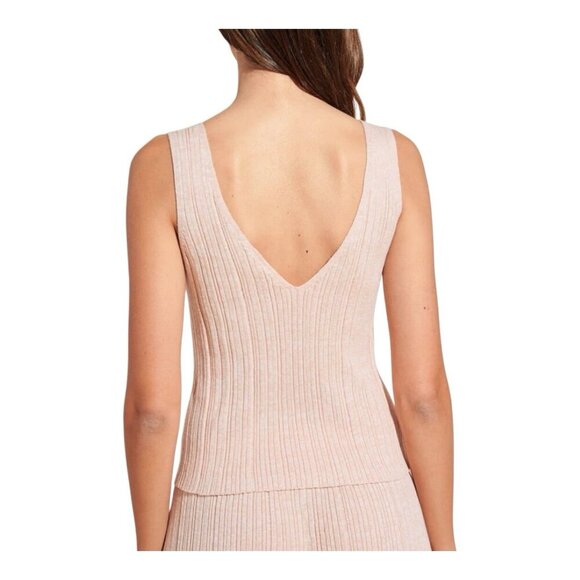 Eberjey Infinite V-Neck Ribbed Sweater Tank Peach Parfait X-Large Loungewear - Picture 3 of 10